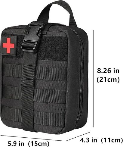 BAOCH MEDAL MOLLE MOLLE التكتيكي التكتيكي - 1000D NYLON BACSS First Aide ، فائدة حقيبة EMT ذات السعة الكبيرة ، والرئة العسكرية الثقيلة RIP -Away IFAK للأنشطة المنزلية والخارجية in Kuwait