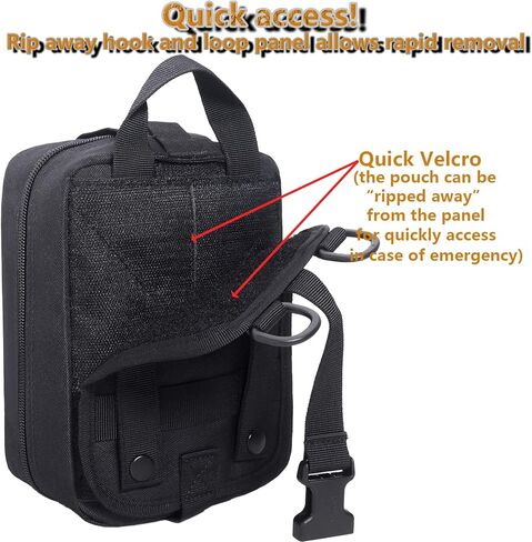 BAOCH MEDAL MOLLE MOLLE التكتيكي التكتيكي - 1000D NYLON BACSS First Aide ، فائدة حقيبة EMT ذات السعة الكبيرة ، والرئة العسكرية الثقيلة RIP -Away IFAK للأنشطة المنزلية والخارجية in Kuwait