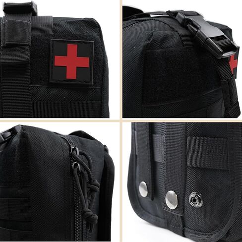 BAOCH MEDAL MOLLE MOLLE التكتيكي التكتيكي - 1000D NYLON BACSS First Aide ، فائدة حقيبة EMT ذات السعة الكبيرة ، والرئة العسكرية الثقيلة RIP -Away IFAK للأنشطة المنزلية والخارجية in Kuwait