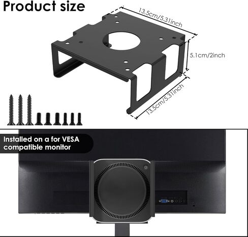 Under Desk Mount Bracket Carbon Steel Under Desk Laptop Mount with Shock Absorbing Strips Effective Protection Monitor Holder Rack Compatible with Mini M4/M4 Pro in Saudi Arabia