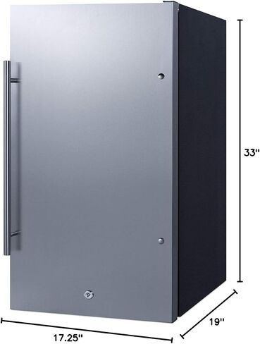 Summit Appliance FF195 Commercially Approved ENERGY STAR Certified 19" Wide Shallow Depth Built-in Undercounter All-refrigerator with Stainless Steel Door, Black Cabinet and Front Lock in Saudi Arabia