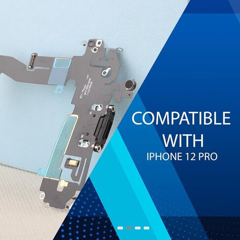 Dock Connector for iPhone 12 Charging Port Flex Cable Replacement for iPhone 12 Pro USB Charger Dock Board Connector with Tools(Black) in Saudi Arabia