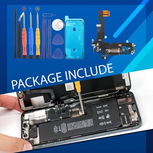 Dock Connector for iPhone 12 Charging Port Flex Cable Replacement for iPhone 12 Pro USB Charger Dock Board Connector with Tools(Black) in Saudi Arabia