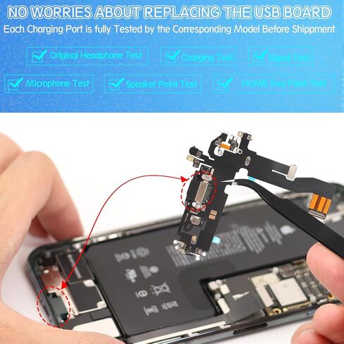 Dock Connector for iPhone 12 Charging Port Flex Cable Replacement for iPhone 12 Pro USB Charger Dock Board Connector with Tools(Black) in Saudi Arabia