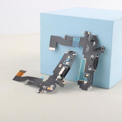 Dock Connector for iPhone 12 Charging Port Flex Cable Replacement for iPhone 12 Pro USB Charger Dock Board Connector with Tools(Black) in Saudi Arabia
