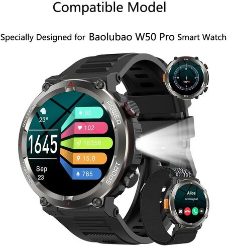 بالنسبة إلى Baolubao Military Smart Watch W50 Pro Screen Protector 1.45 "[3 Pack] HD Filded Glass Film [9H Hardness] in Kuwait