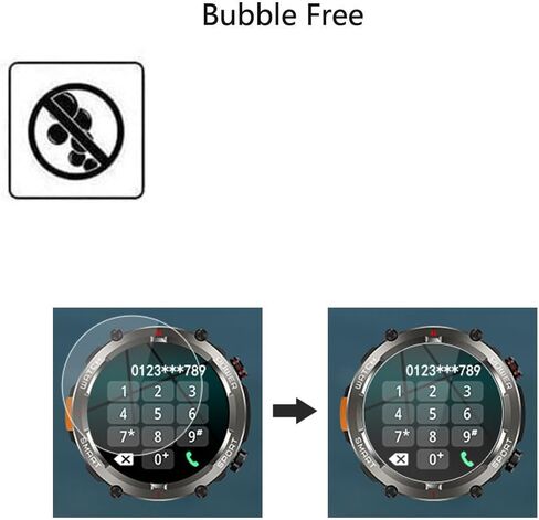 بالنسبة إلى Baolubao Military Smart Watch W50 Pro Screen Protector 1.45 "[3 Pack] HD Filded Glass Film [9H Hardness] in Kuwait