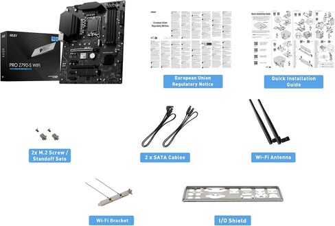 MSI PRO Z790-S WiFi ProSeries Motherboard (Supports 12th/13th Gen Intel Processors, LGA 1700, DDR5, PCIe 5.0, M.2, 2.5Gbps LAN, USB 3.2 Gen2, Wi-Fi 6E, ATX) (Renewed) in Saudi Arabia