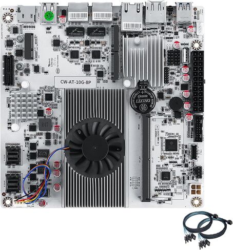 10GbE N150 N355 NAS Motherboard 8 Bay NAS Mobo 8SATA & 2X M.2, 1x PCie Gen3 Slot USB-C & SD Slot,2x2.5GbE i226-V LAN, DDR5 DIY Mini ITX Motherboard (N150+2xSFF-8643-1to4sata) in Kuwait