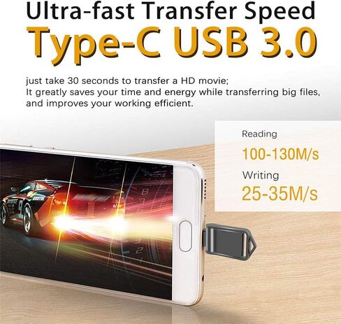 كيكسين ذاكرة فلاش USB C سعة 128GB بمنفذ USB 3.0 مزدوج ذاكرة 128GB او تي جي للهواتف الذكية من النوع سي بنظام اندرويد وماك بوك وسامسونج جالكسي والكمبيوتر in Saudi Arabia