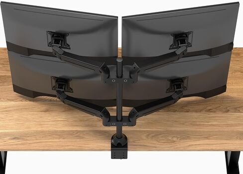 Quad Monitor Arm – 4 Monitor Desk Mount for 13–24" Screens, VESA 75x75/100x100, 22 lbs per Arm, Clamp or Grommet Mount, White Finish, Fully Adjustable Ergonomic Stand in Kuwait