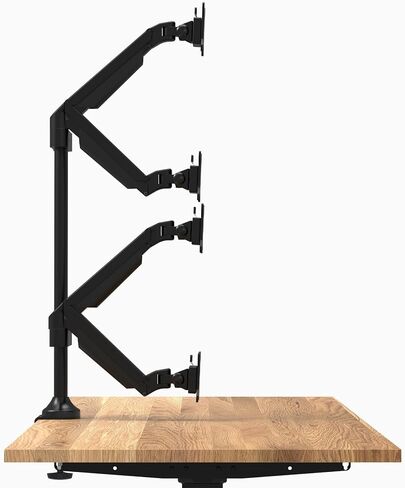 Quad Monitor Arm – 4 Monitor Desk Mount for 13–24" Screens, VESA 75x75/100x100, 22 lbs per Arm, Clamp or Grommet Mount, White Finish, Fully Adjustable Ergonomic Stand in Kuwait