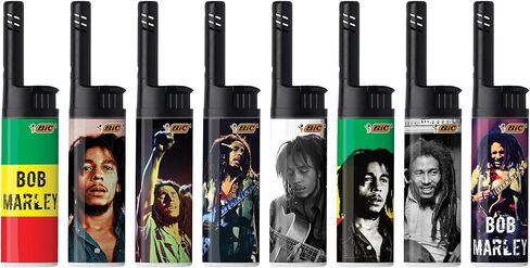 BIC EZ Reach Candle Lighter, The Ultimate Lighter with Extended Wand for Grills and Firepits (1.45-inch), Bob Marley Lighters, 4 Count Pack (Assortment of Designs May Vary) in Saudi Arabia