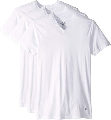 Polo Ralph Lauren Underwear Men's 3 Pack Slim Fit V Neck Tees, Black, L in Saudi Arabia