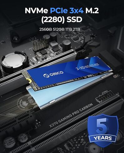 ORICO 2TB DIY SSD-ما يصل إلى 1000 ميجابايت/ثانية-USB-C ، J10 2TB Gen 3x4 SSD مع 10 جيجابت في الثانية خالية من الأدوات USB 3.2 Type-C إلى M.2 SSD العلبة لـ SATA/NVME M.2 (M-Key/B+Mey) SSD in Kuwait