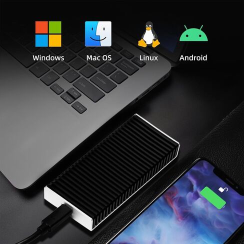 M.2 SSD Enclosure 40Gbps, PCIe4 NVMe to USB4 NVMe Enclosure USB C Compatible with Thunderbolt 5, TB4/TB3, Support 2280/2260/2242/2230 SSD Case M-Key B&M Key Aluminum Alloy in Saudi Arabia