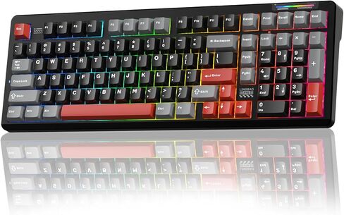 LINGBAO K98 Wireless Mechanical Gaming Keyboard, Tri-Mode BT5.0/2.4GHz/USB-C, Gasket Custom Hot-Swappable Linear Switches Creamy Keyboard with Number Pad, RGB Backlit Gaming Keyboard for PC Laptop in Kuwait
