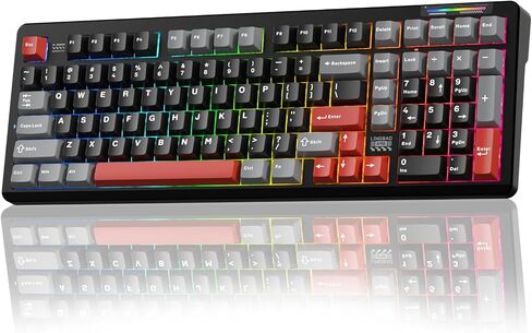 LINGBAO K98 Wireless Mechanical Gaming Keyboard, Tri-Mode BT5.0/2.4GHz/USB-C, Gasket Custom Hot-Swappable Linear Switches Creamy Keyboard with Number Pad, RGB Backlit Gaming Keyboard for PC Laptop in Kuwait