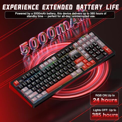 LINGBAO K98 Wireless Mechanical Gaming Keyboard, Tri-Mode BT5.0/2.4GHz/USB-C, Gasket Custom Hot-Swappable Linear Switches Creamy Keyboard with Number Pad, RGB Backlit Gaming Keyboard for PC Laptop in Kuwait