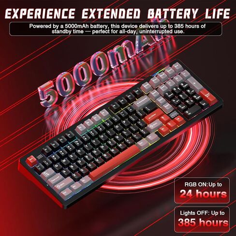 LINGBAO K98 Wireless Mechanical Gaming Keyboard, Tri-Mode BT5.0/2.4GHz/USB-C, Gasket Custom Hot-Swappable Linear Switches Creamy Keyboard with Number Pad, RGB Backlit Gaming Keyboard for PC Laptop in Kuwait