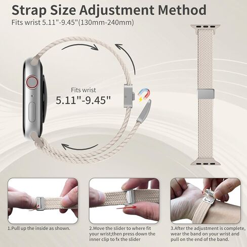 3 حزمة ضئيلة ضئيلة مضفر نطاقات ممتدة متوافقة مع Apple Watch Band 38mm 40mm 41mm 42mm 44mm 45mm 46mm 49mm النساء الرجال ، نطاقات حزام مغناطيسي نايلون رقيقة لسلسلة Iwatch 10/9/8/7/6/5/4/3/2/1/1/SE in Kuwait