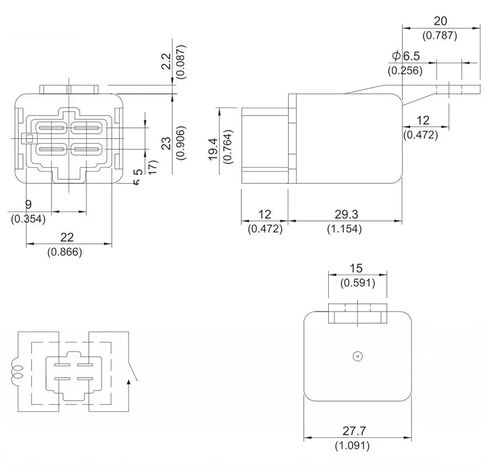 YART-1A-12DM (804-1A-12V-30A) Relay 4pins 1Pcs in Kuwait