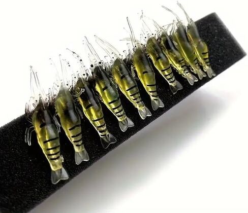 10PCS Soft Shrimp Lures for Effective Fishing - Catch More Fish, Yellow in Saudi Arabia