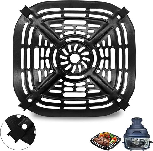 Air fryer Accessories for Ninja AF080 Mini Air Fryer, 5.6'' * 5.6'' Square Food Grade Non-stick Air Fryer Grill Pan Grill Plate Crisper Plate Accessories Tray Rack, Dishwasher Safe in Saudi Arabia