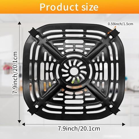 Air fryer Accessories for Ninja AF080 Mini Air Fryer, 5.6'' * 5.6'' Square Food Grade Non-stick Air Fryer Grill Pan Grill Plate Crisper Plate Accessories Tray Rack, Dishwasher Safe in Saudi Arabia