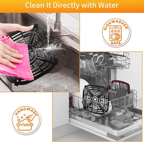 Air fryer Accessories for Ninja AF080 Mini Air Fryer, 5.6'' * 5.6'' Square Food Grade Non-stick Air Fryer Grill Pan Grill Plate Crisper Plate Accessories Tray Rack, Dishwasher Safe in Saudi Arabia