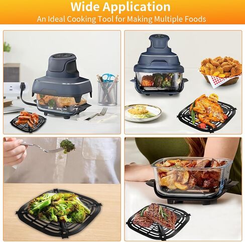 Air fryer Accessories for Ninja AF080 Mini Air Fryer, 5.6'' * 5.6'' Square Food Grade Non-stick Air Fryer Grill Pan Grill Plate Crisper Plate Accessories Tray Rack, Dishwasher Safe in Saudi Arabia