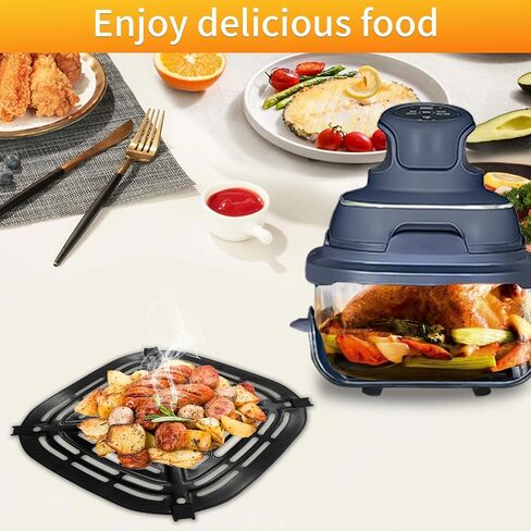 Air fryer Accessories for Ninja AF080 Mini Air Fryer, 5.6'' * 5.6'' Square Food Grade Non-stick Air Fryer Grill Pan Grill Plate Crisper Plate Accessories Tray Rack, Dishwasher Safe in Saudi Arabia