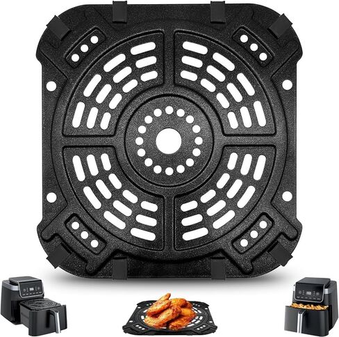 Air fryer Accessories for Ninja AF080 Mini Air Fryer, 5.6'' * 5.6'' Square Food Grade Non-stick Air Fryer Grill Pan Grill Plate Crisper Plate Accessories Tray Rack, Dishwasher Safe in Saudi Arabia