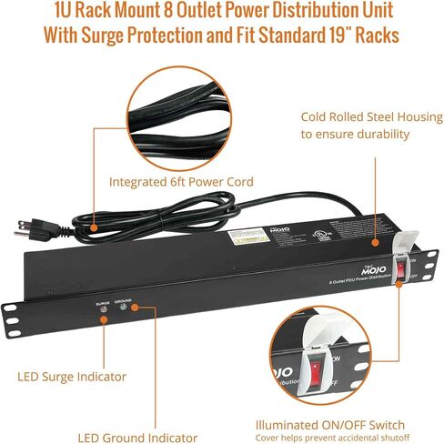 TECMOJO 12U WALL MOUNT RACK & 8 Outlet Rack Mount Strips in Kuwait