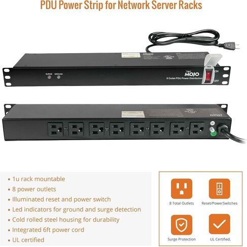 TECMOJO 12U WALL MOUNT RACK & 8 Outlet Rack Mount Strips in Kuwait