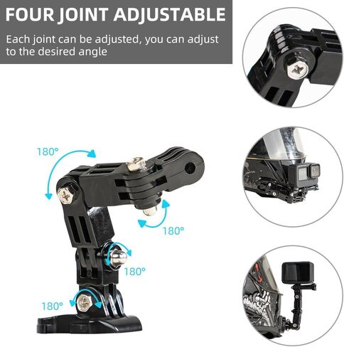SUREWO Motorcycle Helmet Chin Mount Kits Compatible with GoPro Hero 12 11 10 9 8 7 6 5 Black,DJI Osmo Action 3/2/AKASO/Campark/YI Action Camera,Insta360 Camera and More in Kuwait