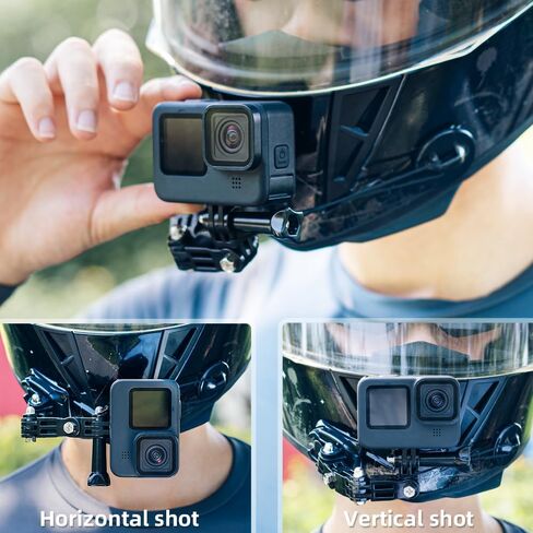 SUREWO Motorcycle Helmet Chin Mount Kits Compatible with GoPro Hero 12 11 10 9 8 7 6 5 Black,DJI Osmo Action 3/2/AKASO/Campark/YI Action Camera,Insta360 Camera and More in Kuwait