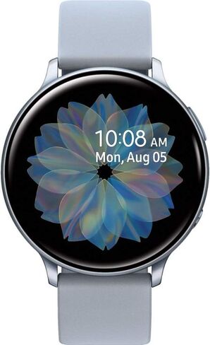 Samsung Galaxy Watch Active2 (حزام السيليكون + مدي الألومنيوم) بلوتوث - دولي (سحابة الفضة ، R820-44mm) (متجدد) in Saudi Arabia