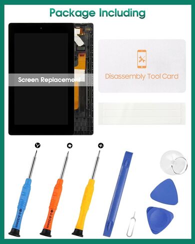لـ Amazon Fire 7 7th Screen Replacement for Amazon Fire 7 2017 LCD Digitizer Kits for Amazon Fire 7 SR043KL Touch Screen Screen Assembly Assembly Essembly مع إطار أسود in Saudi Arabia