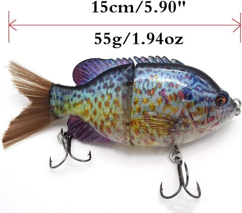 5.9 بوصة متعددة الساحة سحر السمك ، 2 شريحة كبيرة غارقة الصيد السحر صيد الأسماك ، crankbaits swimbaits مع خطاف ثلاثي in Kuwait