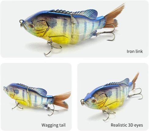 5.9 بوصة متعددة الساحة سحر السمك ، 2 شريحة كبيرة غارقة الصيد السحر صيد الأسماك ، crankbaits swimbaits مع خطاف ثلاثي in Kuwait