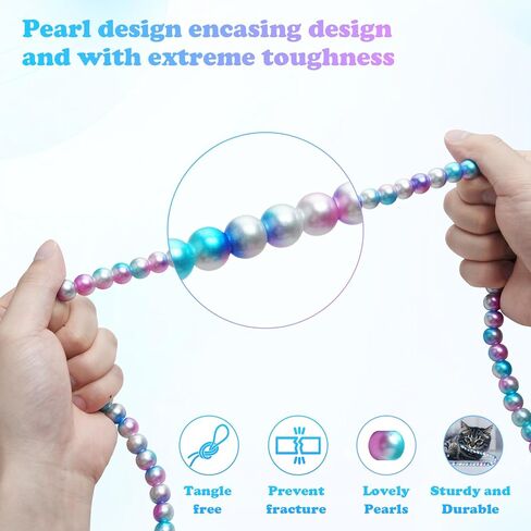 2 in 1 Charging Cable for iPhone Girls 3.3FT [MFi Certified] Fast Charger Cord Cute Pearl Beaded Phone Charging Cable for iPhone 16 15 14 13 12 11 Pro Max, for Galaxy S25 S24 S23 S22 in Kuwait