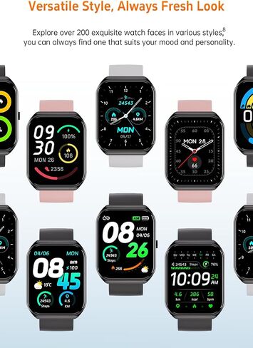 Smart Watch (Answer/Make Calls) for Women Men,1.96" Fitness Tracker with Heart Rate Sleep Monitor,100+Sport Modes IP68 Waterproof Step Counter Calorie Tracking Smartwatch Fitness Watch for iOS Android in Saudi Arabia