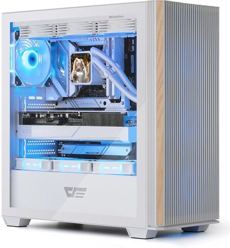 darkFlash ATX PC Case, Genuine Walnut Wood, High Airflow, Pre-Install 4x120mm PWM ARGB Fans Computer Case, Mid-Tower Gaming PC Case, Type C Port, up to 360mm AIO, DS900WS (Black) in Saudi Arabia