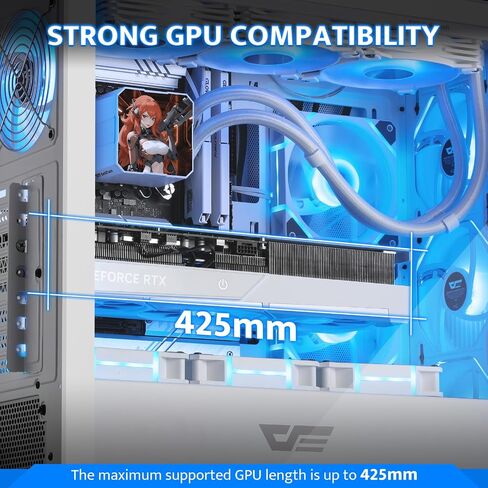 darkFlash ATX PC Case, Genuine Walnut Wood, High Airflow, Pre-Install 4x120mm PWM ARGB Fans Computer Case, Mid-Tower Gaming PC Case, Type C Port, up to 360mm AIO, DS900WS (Black) in Saudi Arabia
