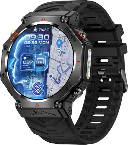 SW8(Black) 1.39" Stylish Smartwatch for Men, Bluetooth Calling, AI Voice Assistant, 107 Sport Modes, 3ATM Waterproof, Fashionable Design, Compatible with Android/iOS in Saudi Arabia