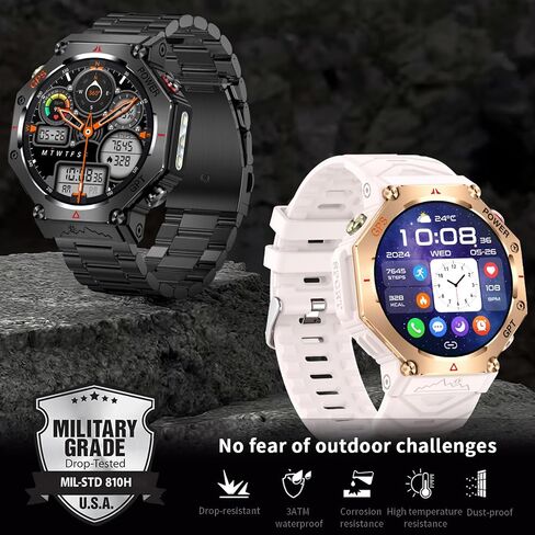 SW8(Black) 1.39" Stylish Smartwatch for Men, Bluetooth Calling, AI Voice Assistant, 107 Sport Modes, 3ATM Waterproof, Fashionable Design, Compatible with Android/iOS in Saudi Arabia