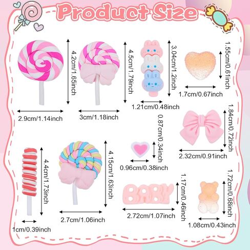 60pcs Junk Case Charms,Bulk Mixed Cute Charms 3D Candy Charm for Junk Phone Cases,Art Supplies,Kawaii Scrapbooking Decoration in Saudi Arabia