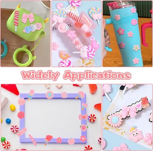 60pcs Junk Case Charms,Bulk Mixed Cute Charms 3D Candy Charm for Junk Phone Cases,Art Supplies,Kawaii Scrapbooking Decoration in Saudi Arabia