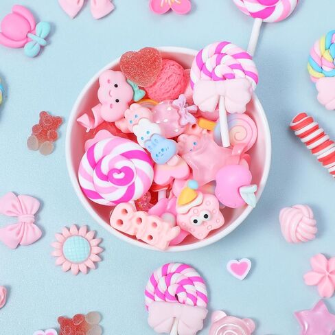 60pcs Junk Case Charms,Bulk Mixed Cute Charms 3D Candy Charm for Junk Phone Cases,Art Supplies,Kawaii Scrapbooking Decoration in Saudi Arabia